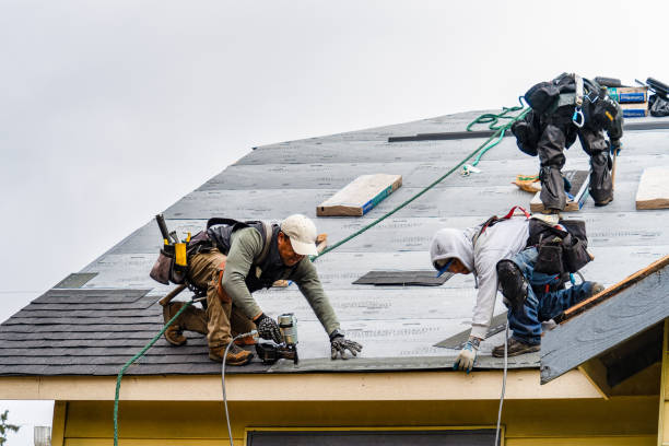 Professional Gutter Installation technician working in Smithton, IL
